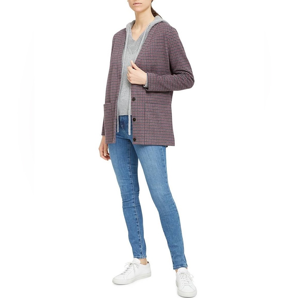 NWT Theory Collin Houdstooth Knit Cardigan